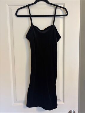 Forever 21 Black Velvet Mini Slip Dress